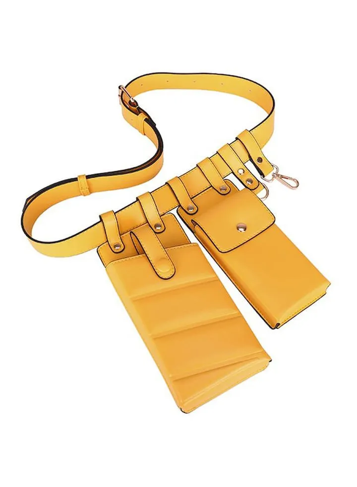 Casual Waist Bag Yellow/Black/Silver