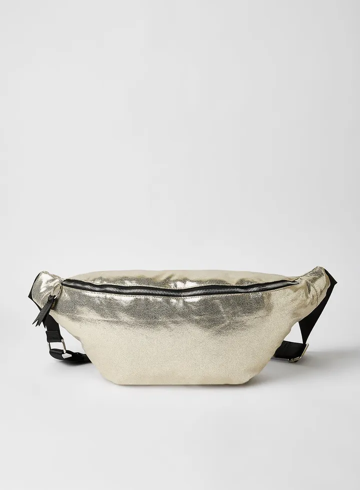 Metallic Waist Pack Pale Gold