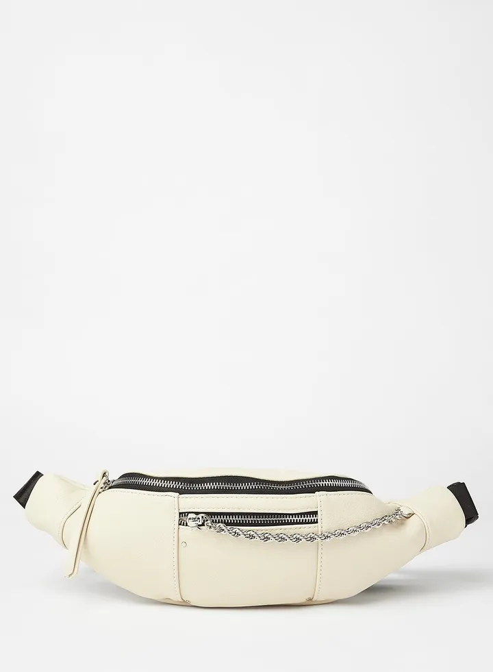 Faux Leather Waist Pack Ivory