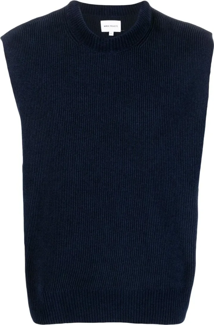 Ribbed-Knit Sleeveless Jumper