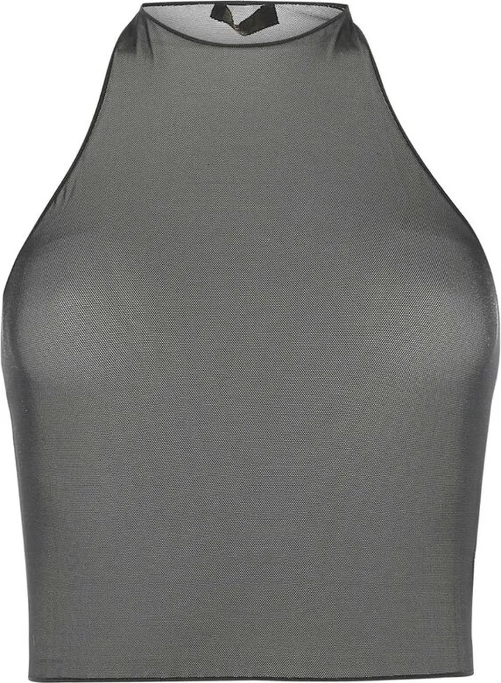 Oséree Halterneck Stretched Mesh Top