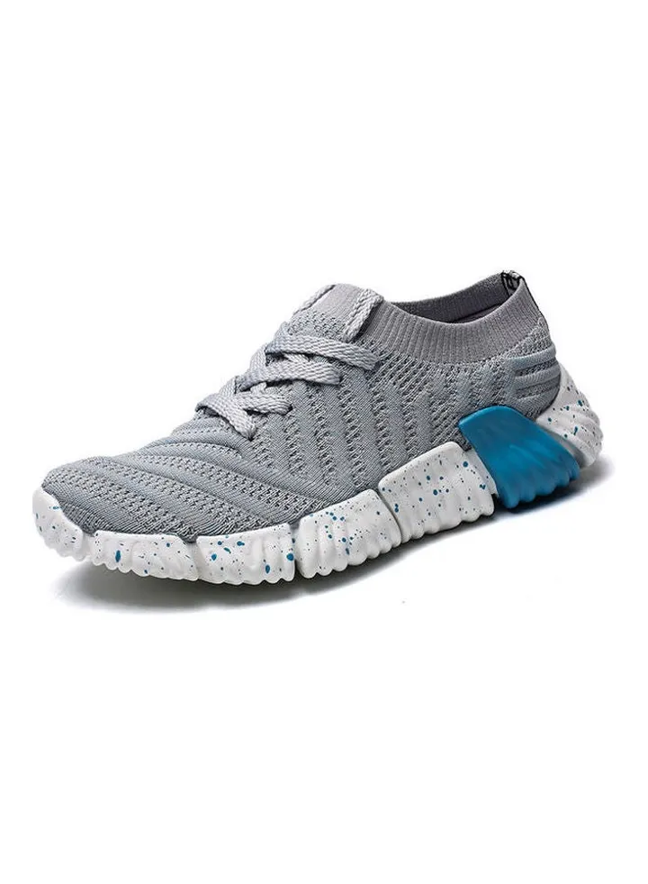 Flying Woven Breathable Running Trainer Sport Shoes Grey