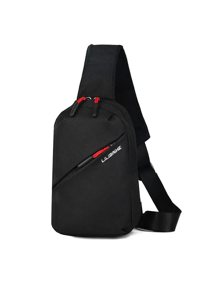 Stylish Leather Waistpack Crossbody Bag Black
