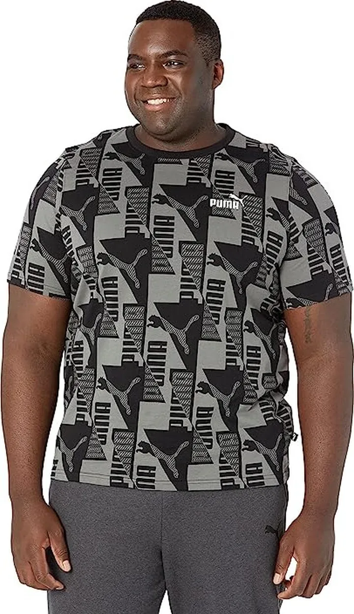 PUMA Power All Over Print Tee (Puma Black) Men's Clothing