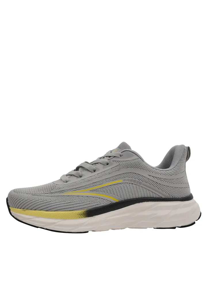 Mens Grey Lace Running Shoes