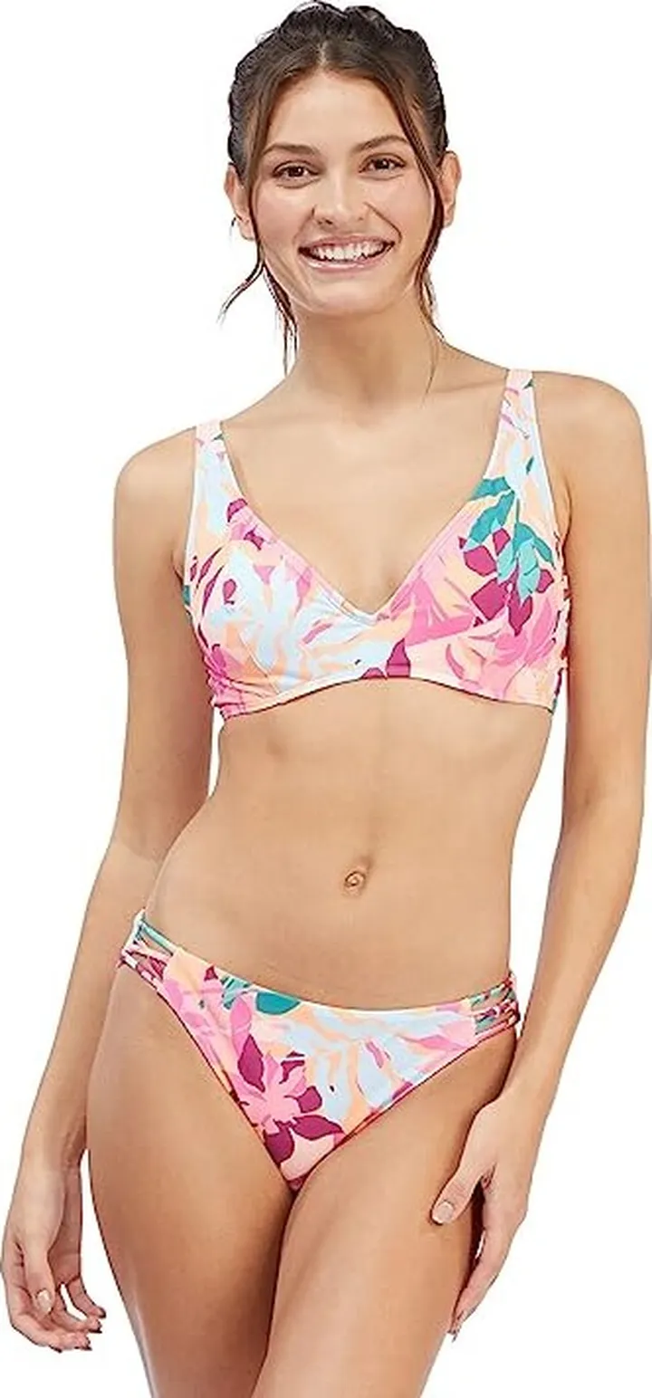 Roxy Active Underwire Bikini Top (Cantaloupe Tropical Palm) Women's Swimwear