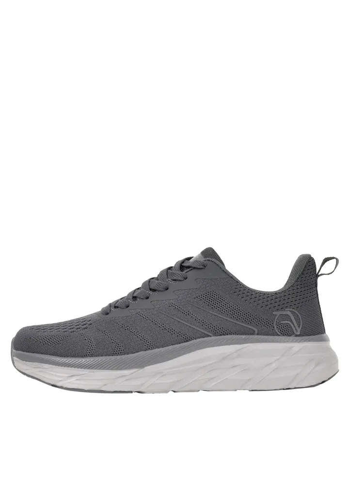 Mens Grey Lace Running Shoes