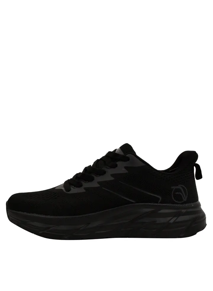Mens Black Lace Running Shoes