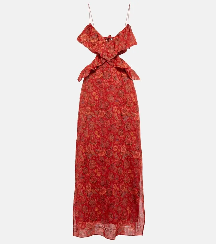 Allegra floral ramie maxi dress