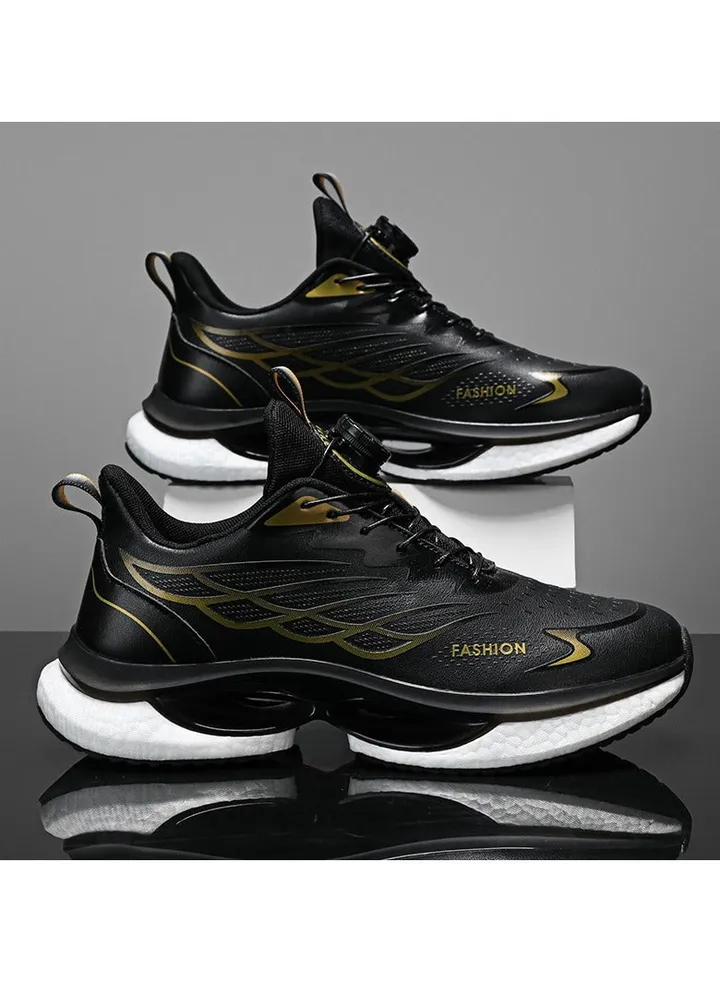 Men's Summer New Rotating Button Breathable Cushioning Running Shoes Sneakers