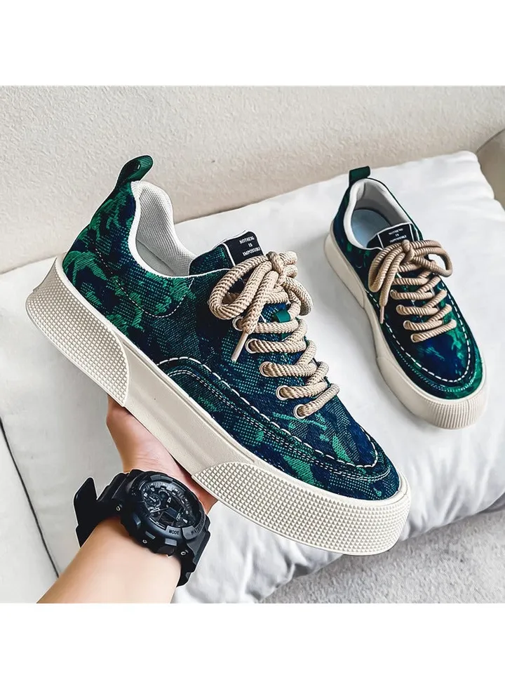 Men's New Thick Sole Printed Board Casual Shoes