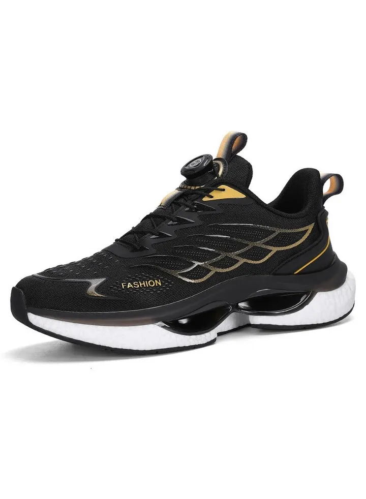Men's Summer New Rotating Button Breathable Cushioning Running Shoes Sneakers