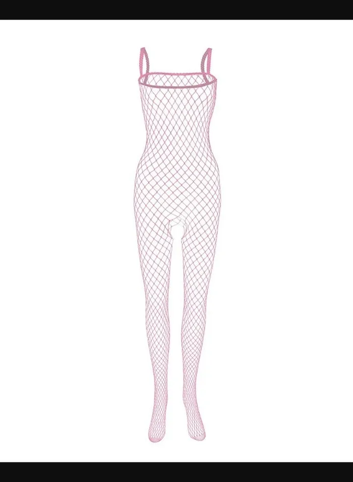 Fishnet Hollow Bodysuit Open Crotch Nightwear