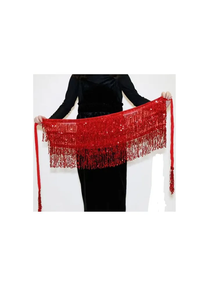 Women Hip Scarf Skirt Red