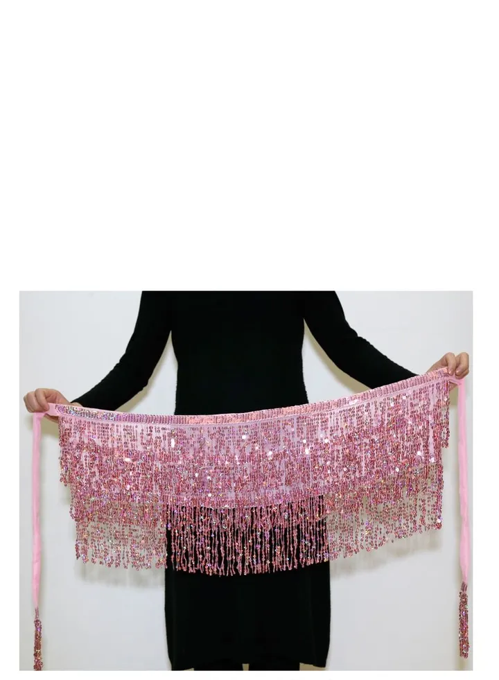 Women Hip Scarf Skirt Pink
