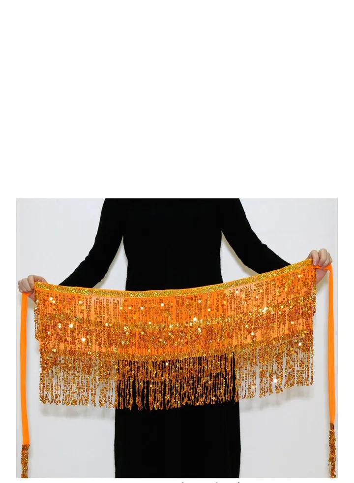 Women Hip Scarf Skirt Orange