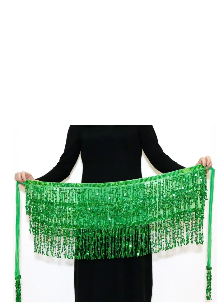 Women Hip Scarf Skirt Green