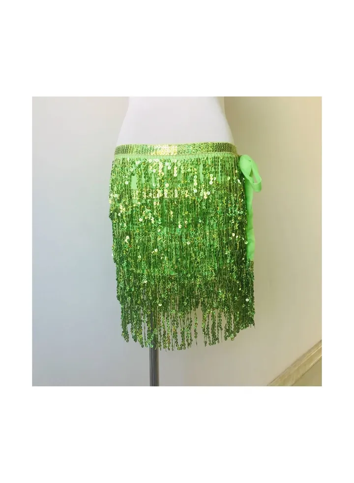 Women Hip Scarf Skirt Green