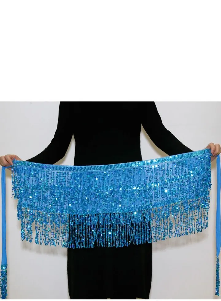 Women Hip Scarf Skirt Blue