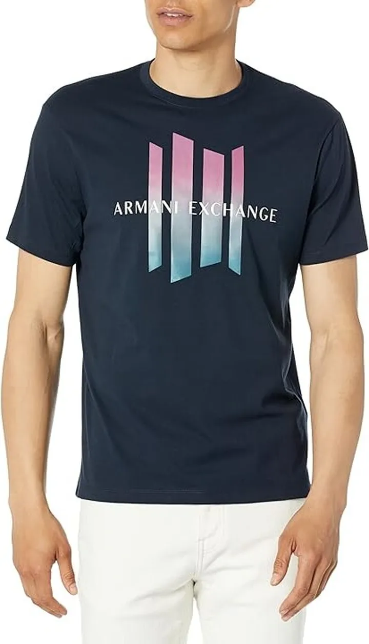 Armani Exchange Logo T-Shirt (Navy) Men's Clothing