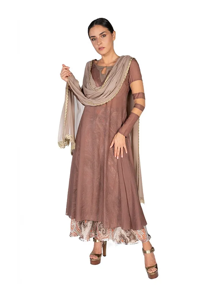 Swissery Cotton Kali Kurta Brown