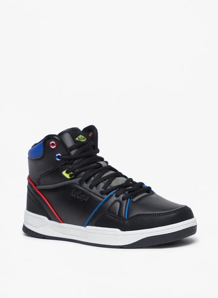 Men's Paneled High Top Lace Up Casual Sneakers