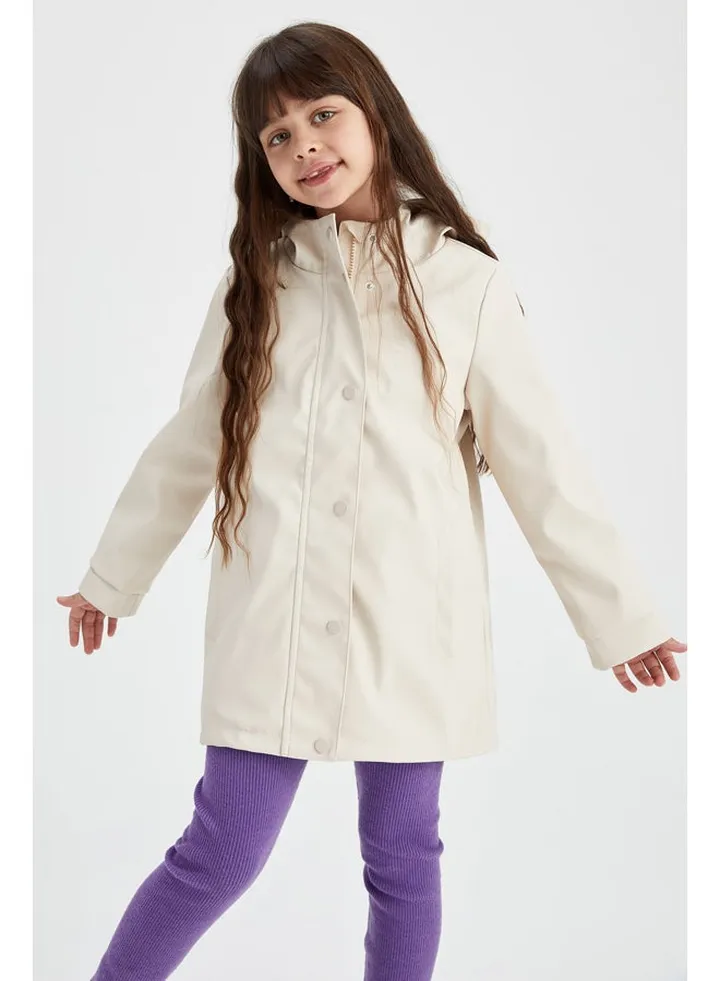 Girl Regular Fit Hooded Long Sleeve Raincoat
