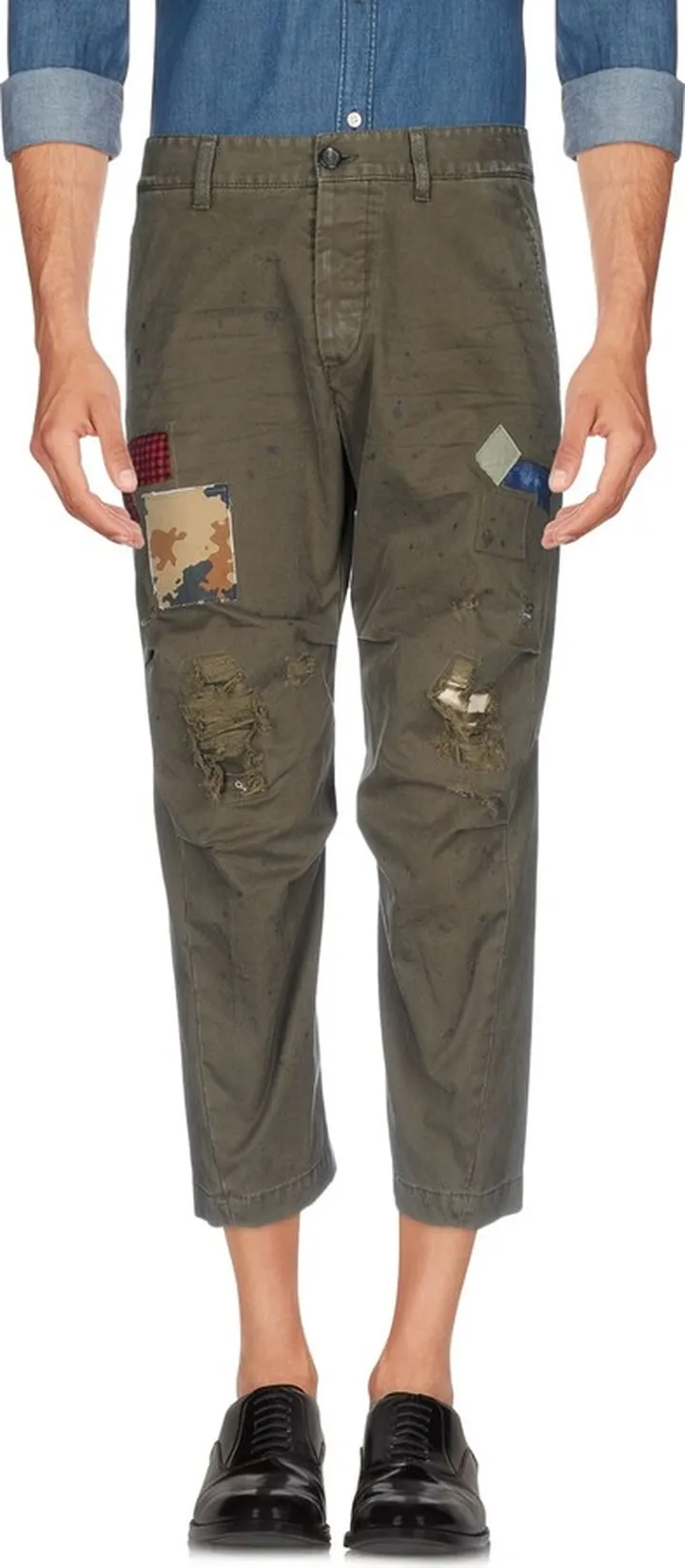 Cropped Pants Military Green