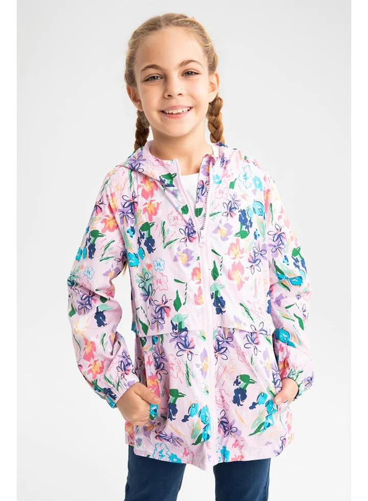 Girl Regular Fit Hooded Long Sleeve Raincoat