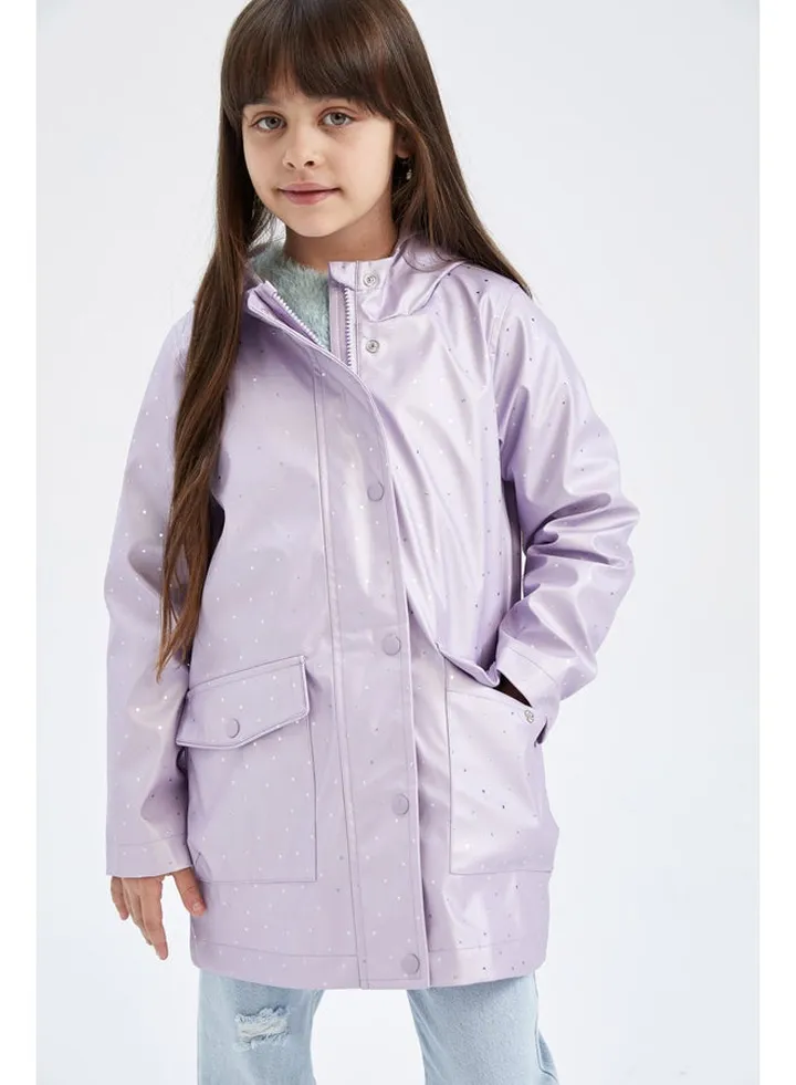 Girl Regular Fit Hooded Long Sleeve Raincoat