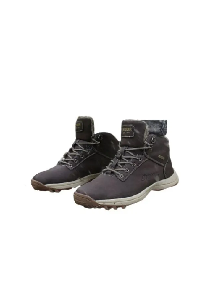 Outdoor High Top Sneakers Dark Brown