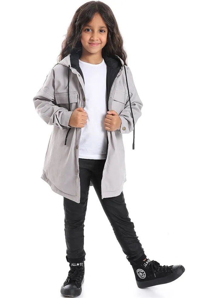 Cute Plain Grey Jacket With Pockets_Grey
