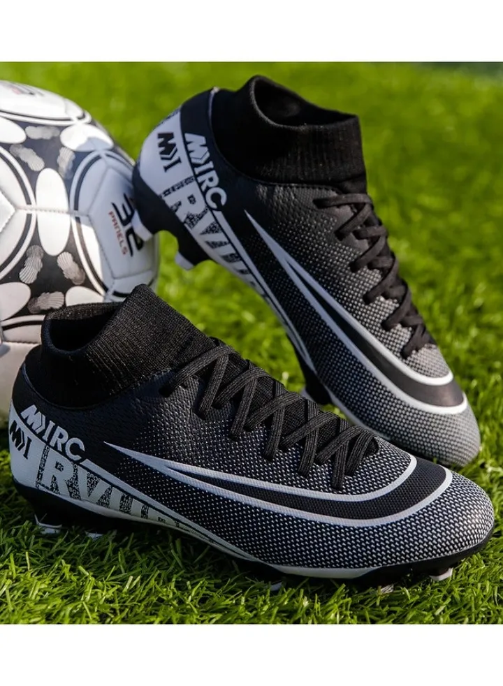 High top football shoes, anti slip long staple football shoes, TF broken nail specialized training shoes, wear-resistant football men's shoes