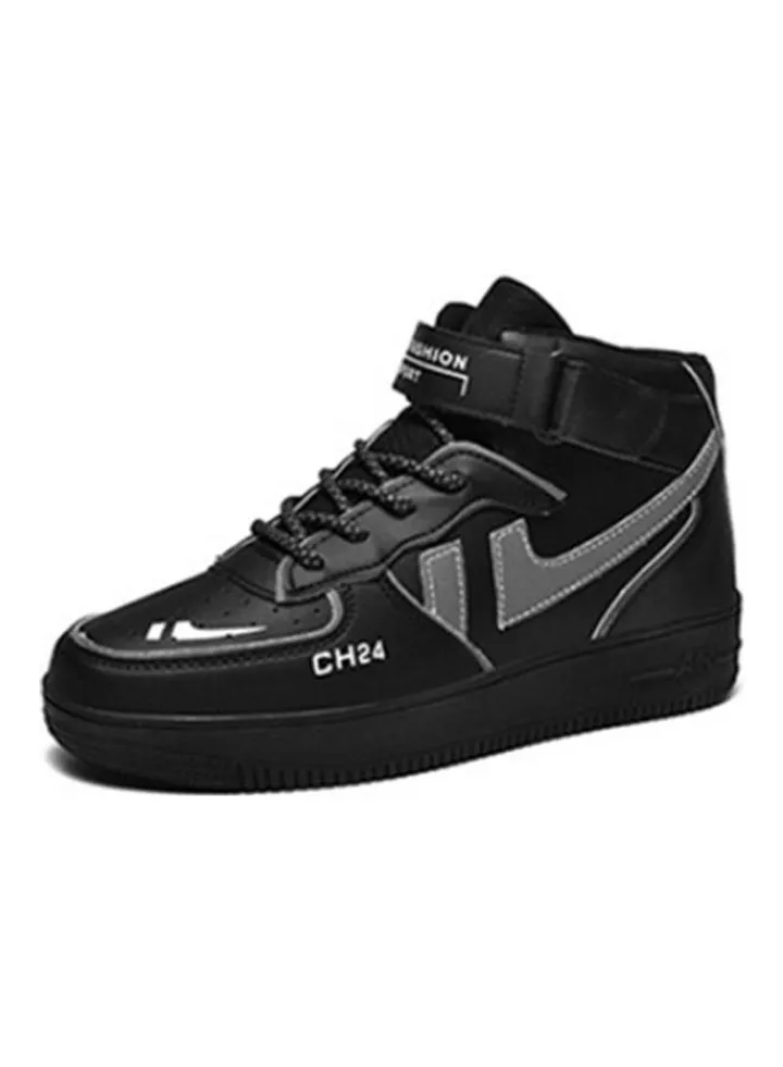 Lace-Up Closure High Top Sneakers Black