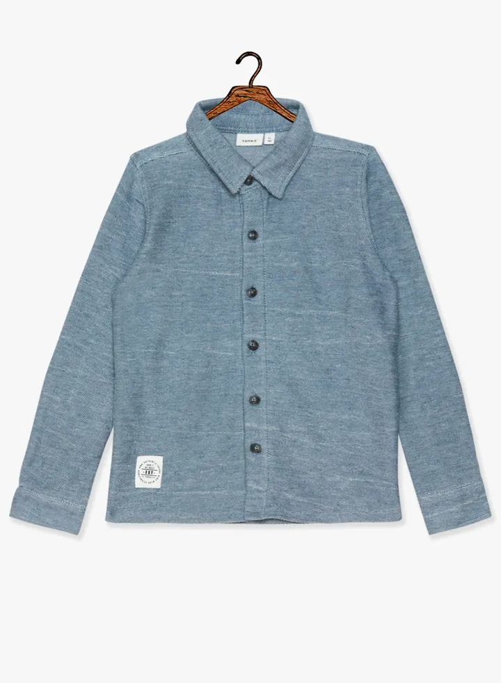 Kids Melange Shirt Blue