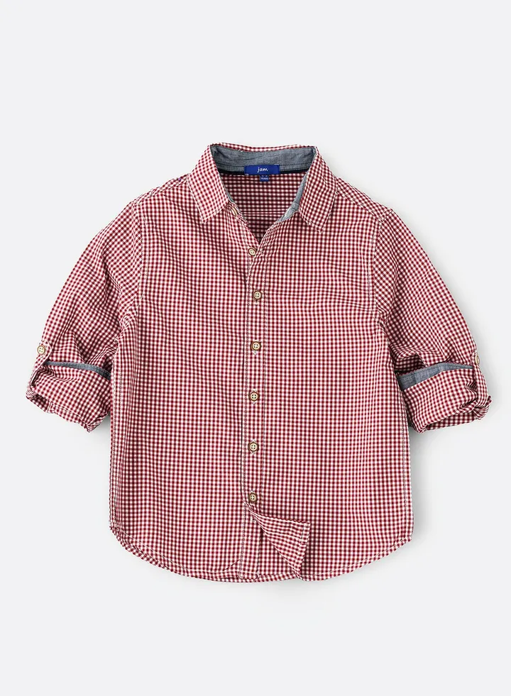 Woven f/slv checks shirt