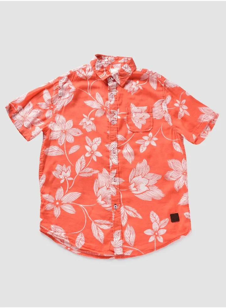 Casual Printed Shirt Orange Aop