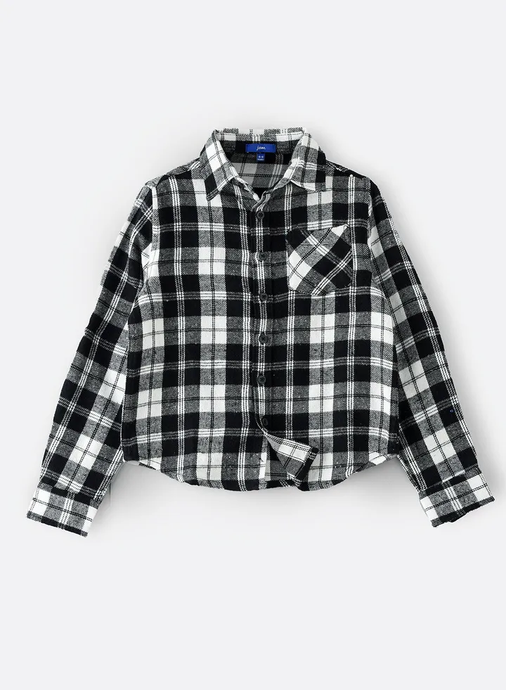 Woven f/slv checks shirt