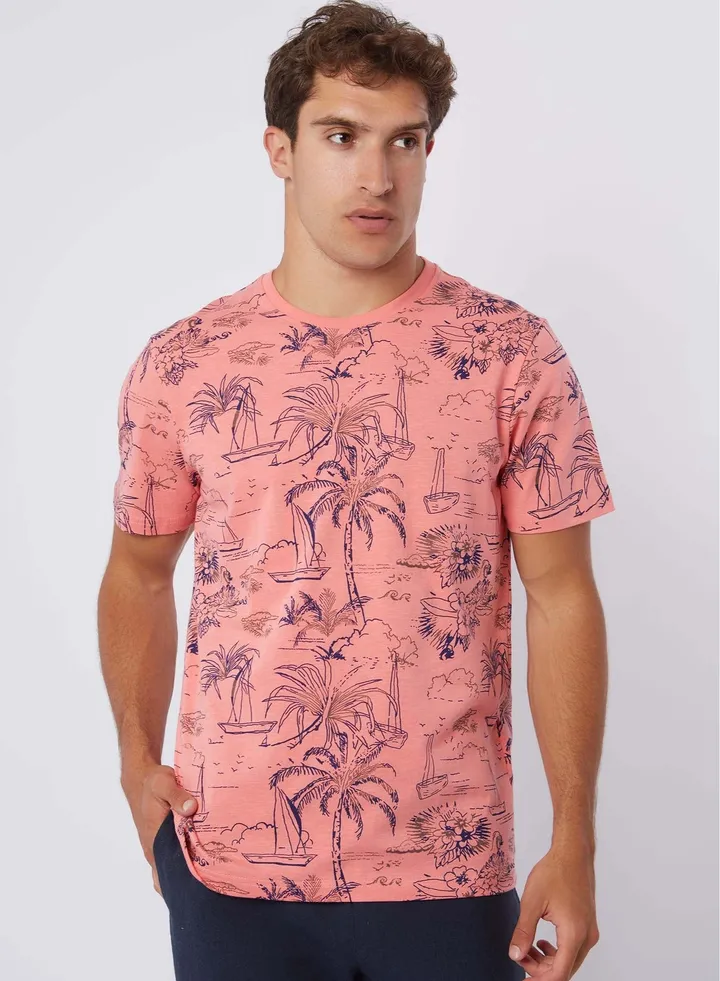 Casual Printed Cotton Regular Fit T- Shirt