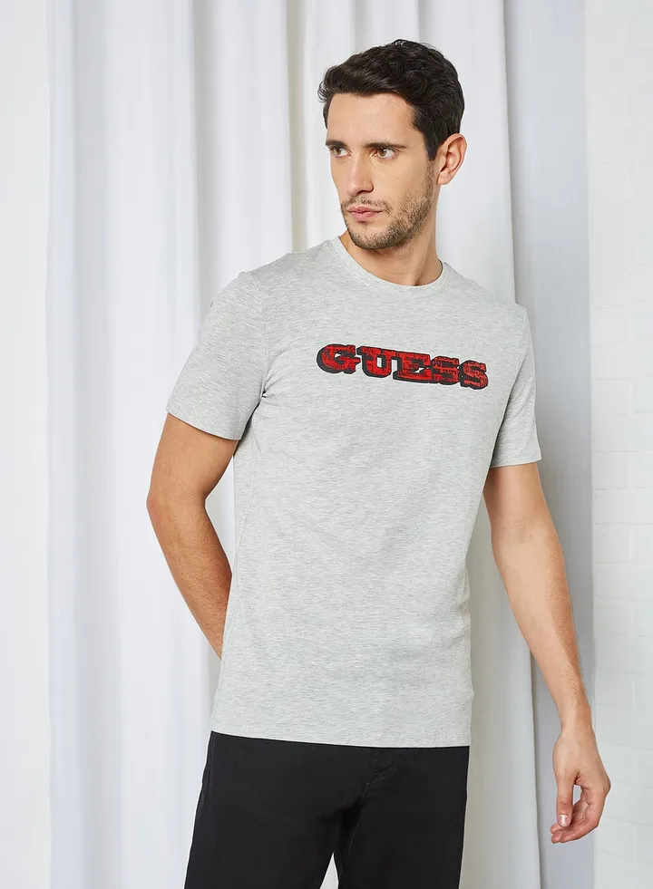 Front Logo T-Shirt Light Heather Grey M