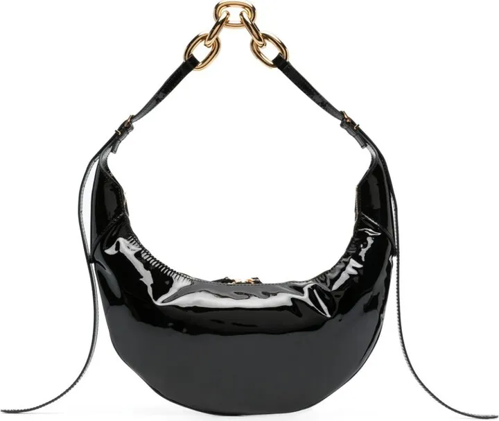 Black Alessia Patent Shoulder Bag