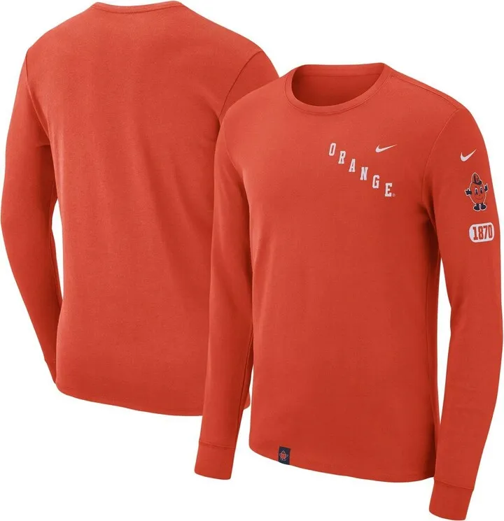 Men's Nike Orange Syracuse Orange Repeat Logo 2-Hit Long Sleeve T-shirt