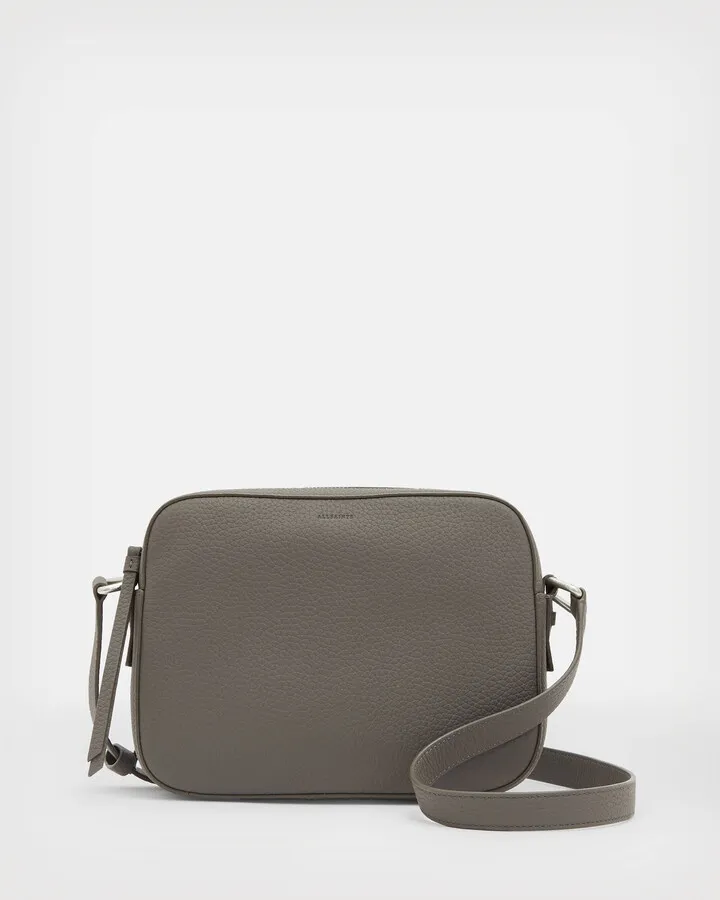 Captain Leather Square Crossbody Bag - Storm Grey