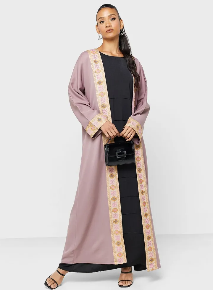 Embroidered Cape Sleeve Abaya