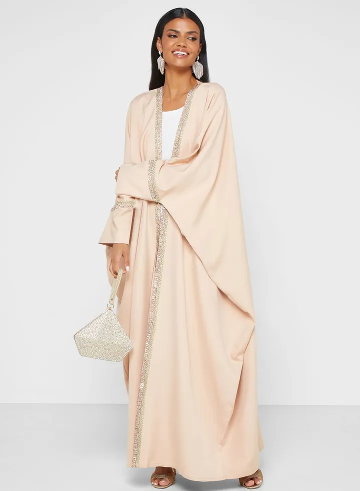 Embellished Cape Sleeve Abaya