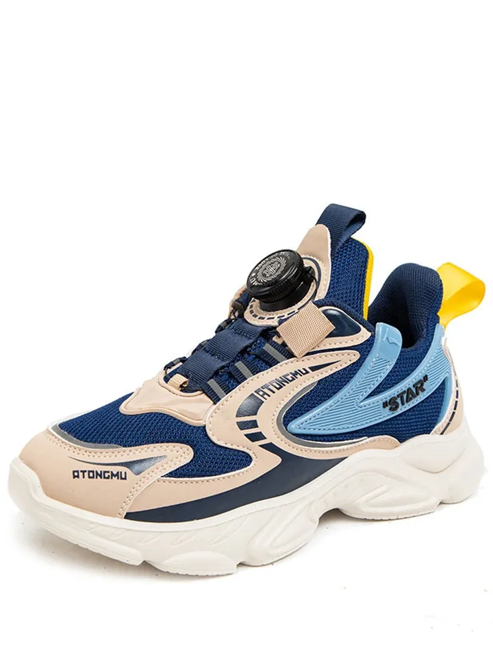 Kids' Fashionable and Breathable Athletic/Casual Shoes with Rotating Button Closure