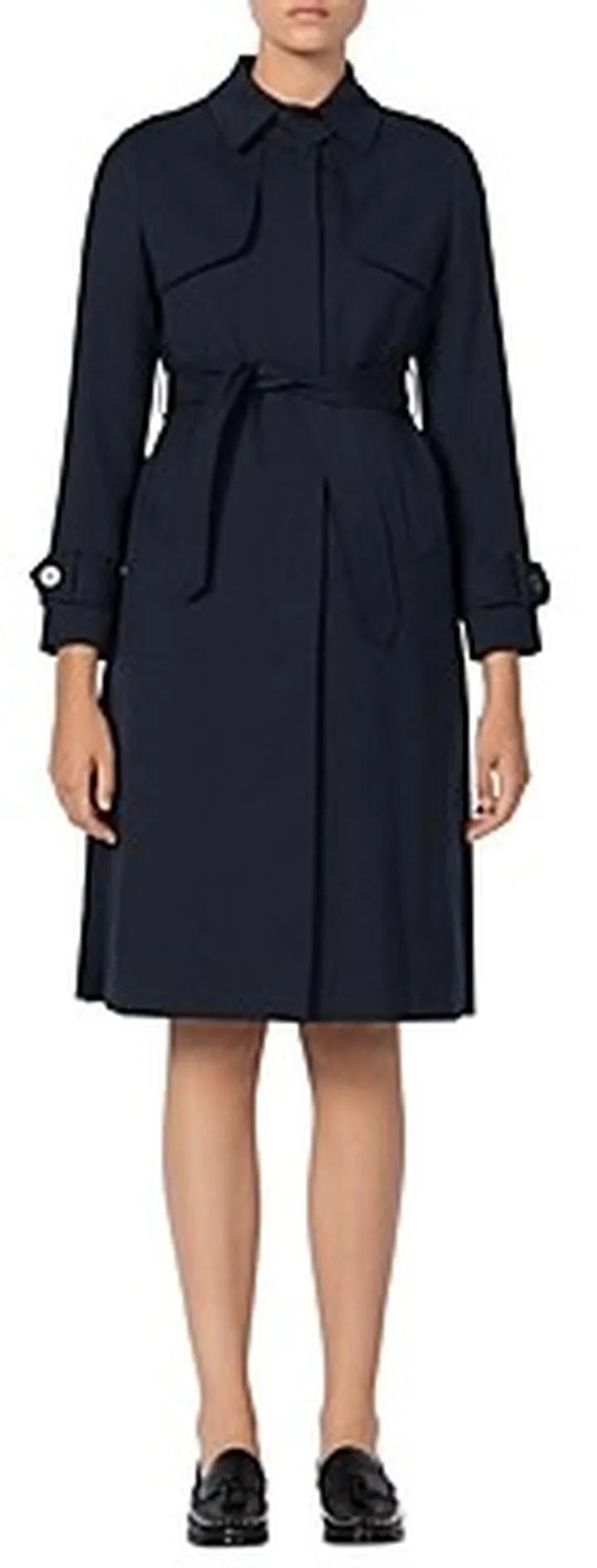 Sandro Pleat-Back Trench Coat