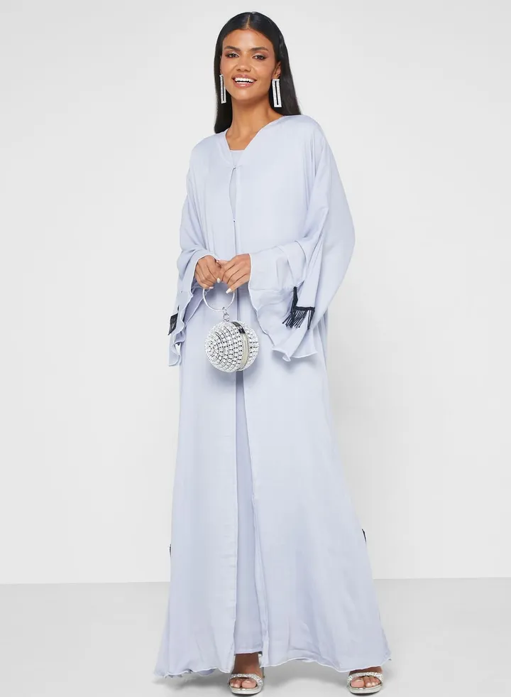 Embellished Button Detail Abaya 