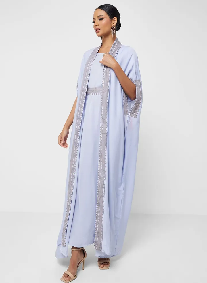 Embroidered Cape Sleeve Abaya