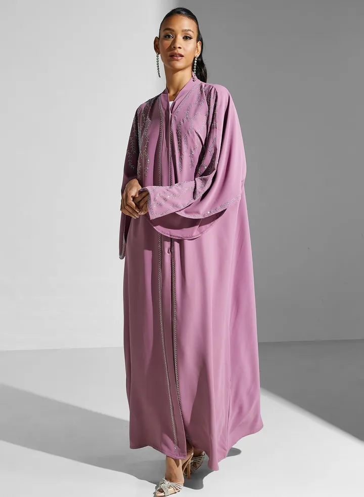 Embellished Cape Sleeve Abaya